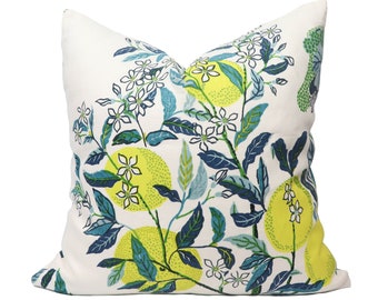 Schumacher Citrus Garden pillow cover in Pool 175761 // Designer pillow cover // High end pillow cover // Decorative pillow cover