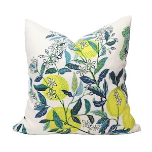 Schumacher Citrus Garden pillow cover in Pool 175761 // Designer pillow cover // High end pillow cover // Decorative pillow cover
