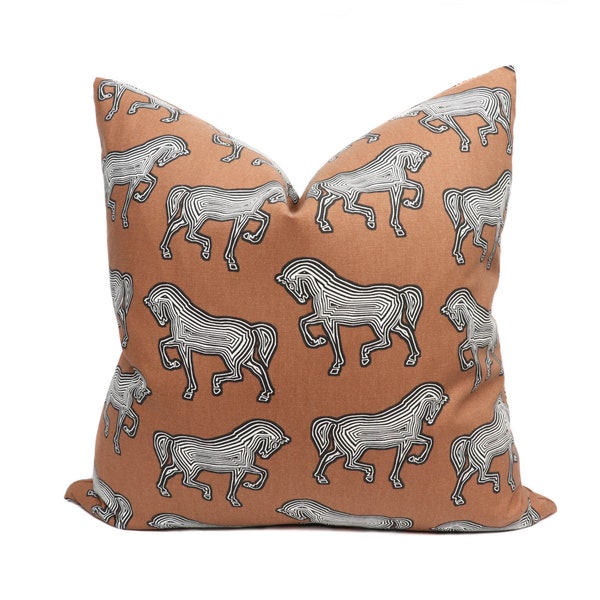 Schumacher Faubourg Horse pillow cover in Brown 178012 // Designer pillow // High end pillow // Decorative pillow
