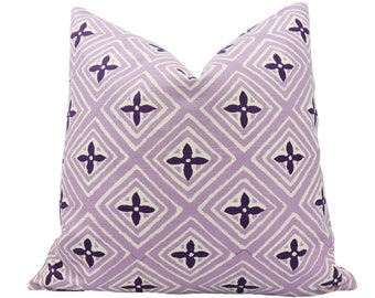 Quadrille Fiorentina Two Color pillow cover in Lavender Purple 2500-16 - ON BOTH SIDES // Designer pillow // High end pillow