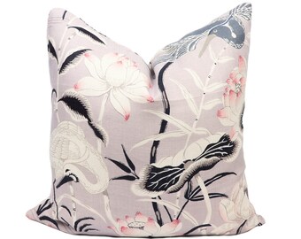 Schumacher Lotus Garden pillow cover in Lilac 172937 // Designer pillow // High end pillow // Decorative pillow