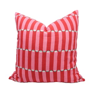 Molly Mahon Luna pillow cover in Pink & Red 179280 // Designer pillow // High end pillow // Decorative pillow // Hand block print