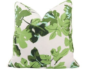 Funda de almohada Peter Dunham Fig Leaf en Original on White 111FIG02 // Almohada de diseño // Almohada de alta gama // Almohada decorativa