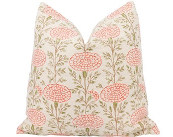 Lisa Fine Samode pillow cover in Tangerine SAM/54 - on both sides // Designer pillow // High end pillow // Decorative pillow