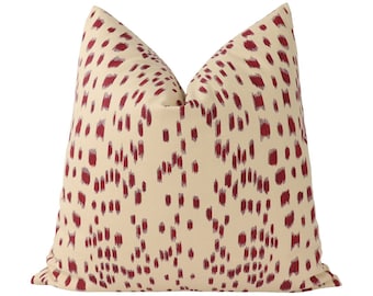 Brunschwig & Fils Les Touches pillow cover in Bordeaux 8012138.9.0 - on both sides // Designer pillow cover // High end pillow cover