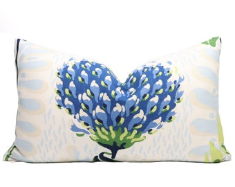 Ready to Ship** Thibaut Tiverton pillow cover in Blue and Green F910650 // Designer pillow // High end pillow // Decorative pillow