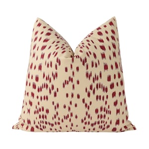 Brunschwig & Fils Les Touches pillow cover in Bordeaux 8012138.9.0 - on both sides // Designer pillow cover // High end pillow cover