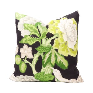 Ready to ship**... Schumacher Bermuda Blossoms pillow cover in Jet 175873 // Designer pillow cover // High end pillow cover