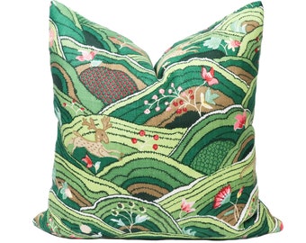 Schumacher Rolling Hills pillow cover in Green 177381 // Designer pillow // High end pillow // Decorative pillow