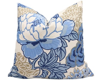Thibaut Honshu pillow cover in Blue and Beige F975487 // Designer pillow // High end pillow // Decorative pillow