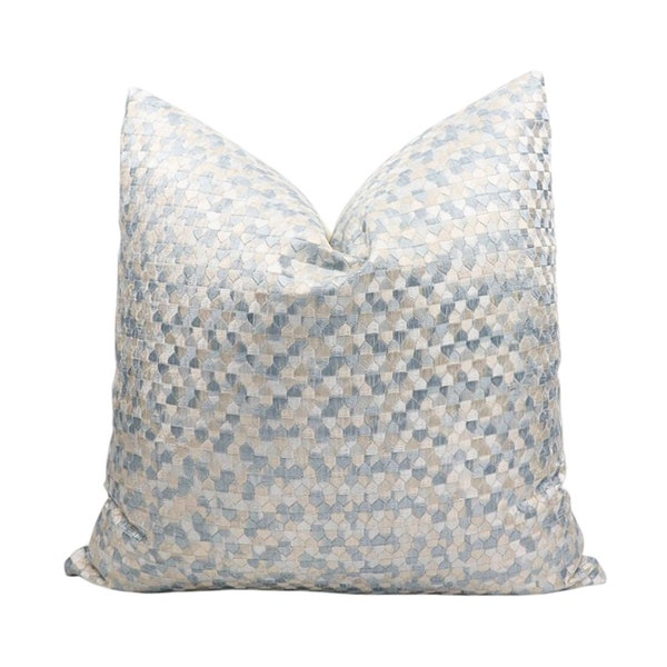 Schumacher Ivins Embroidery pillow cover in Sky 75121 // Designer pillow // High end pillow // Decorative pillow