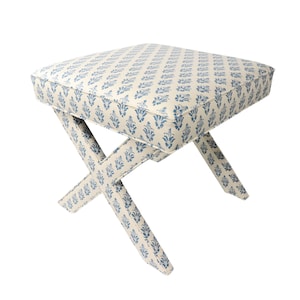 CUSTOM Upholstered X-Benches - Design YOUR own - with ANY fabric