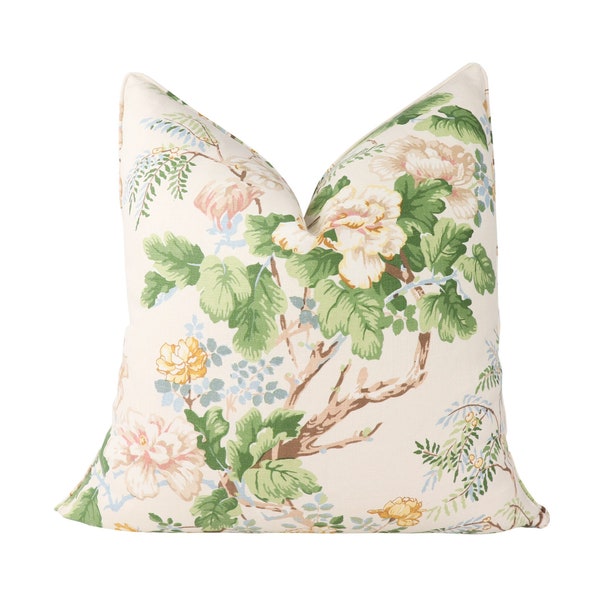 Lee Jofa Chinese Peony linen pillow cover in Gold 2009164.431.0 // Designer pillow cover // High end pillow cover // Decorative pillow cover