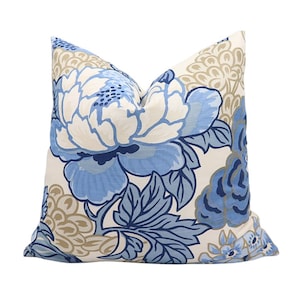 Thibaut Honshu pillow cover in Blue and Beige F975487 // Designer pillow // High end pillow // Decorative pillow