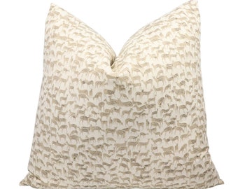 Schumacher Fauna pillow cover in Natural 177721 // Designer pillow // High end pillow // Decorative pillow