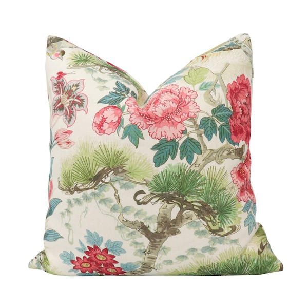 Scalamandre Shenyang Linen Print pillow cover in Bloom SC 0003 16601 // Designer pillow // High end pillow // Decorative pillow