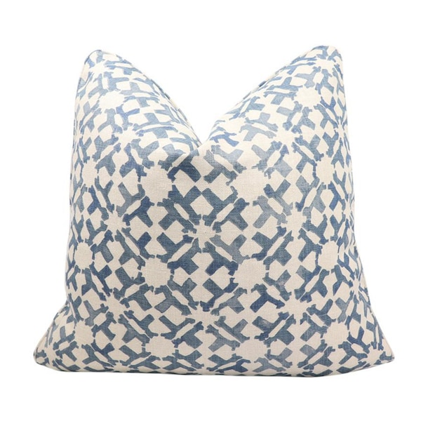 Peter Dunham Orcha pillow cover in Indigo 111RCH02 - ON BOTH SIDES // Designer pillow with knife edge// High end pillow // Decorative pillow