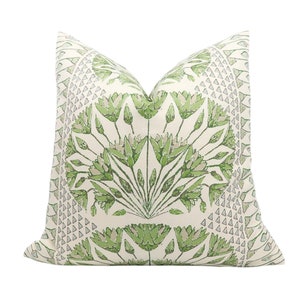 Anna French Cairo pillow cover in Green and White AF9623 // Designer pillow // Decorative pillow // 18x18, 20x20, 22x22, eurosham or lumbar