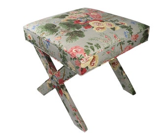 CUSTOM Upholstered X-Benches - Design YOUR own - with ANY fabric