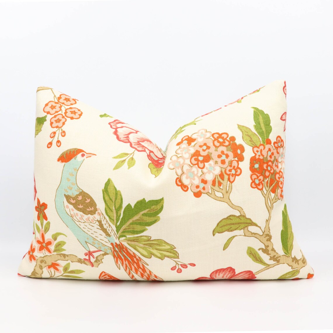 Schumacher Huntington Gardens pillow cover in Coral 175561 // Etsy