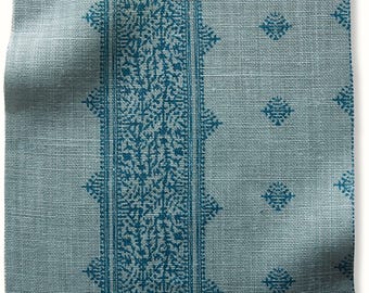Peter Dunham Fez pillow cover in Blue/Blue 111FEZ03 - Double sided // Designer Pillow Cover // High end pillow cover