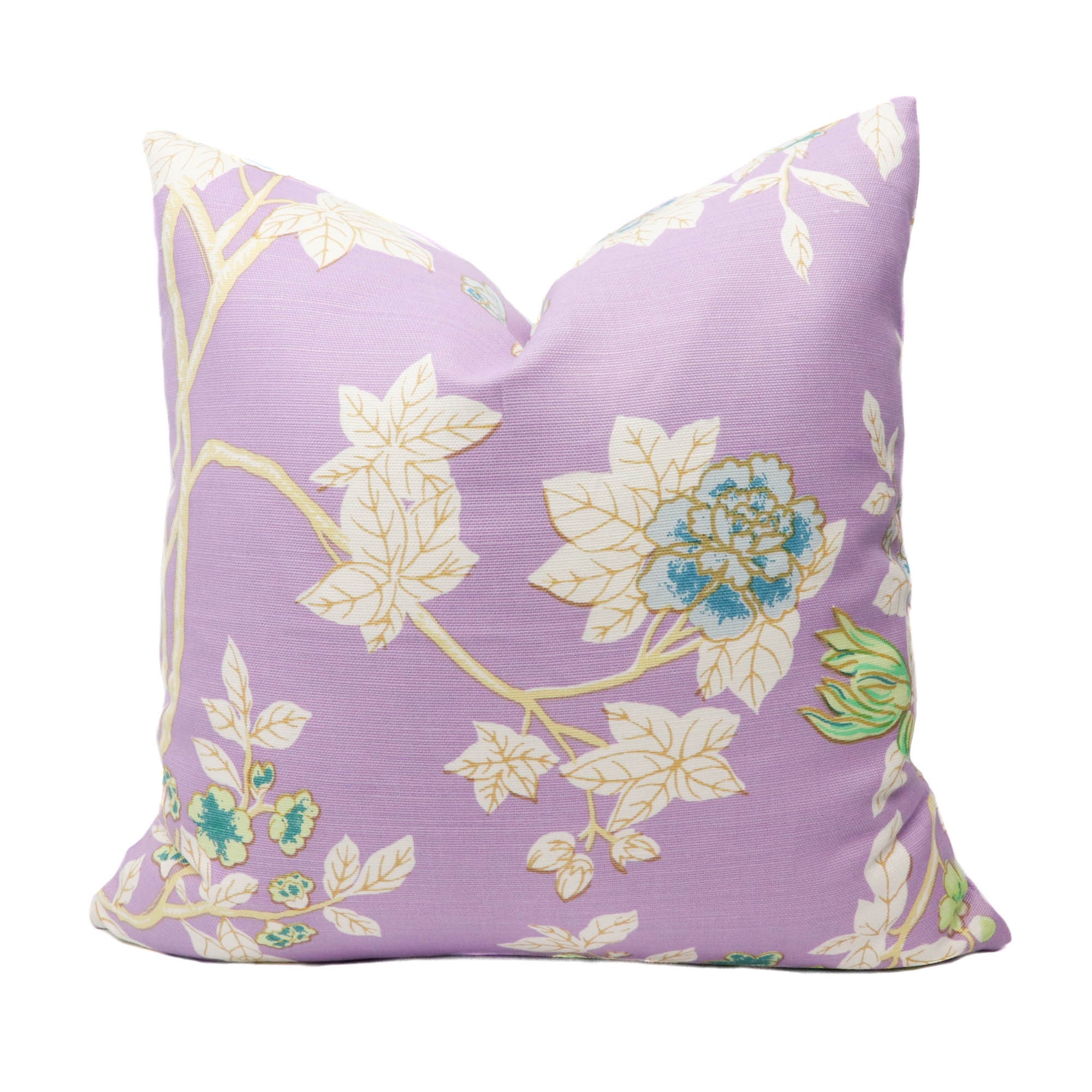 Quadrille Happy Garden Pillow Cover in Lavender on White Etsy