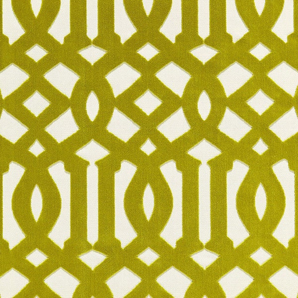 Ready to ship** Schumacher Imperial Trellis velvet pillow cover in Chartreuse 65591 - DOUBLE SIDED // Designer pillow cover