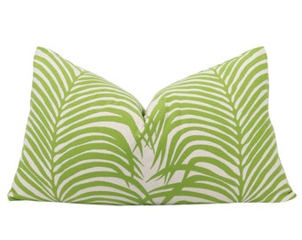 INDOOR/OUTDOOR Schumacher Zebra Palm pillow cover in Leaf 73171 // Designer pillow // High end pillow // Decorative pillow