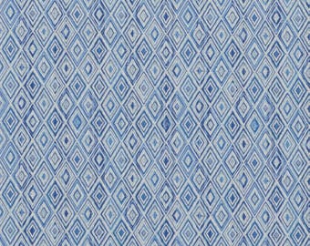 READY TO SHIP Schumacher Diamond Strie Indoor/Outdoor pillow cover in Blue 75921 - Double sided // Designer Pillow Cover