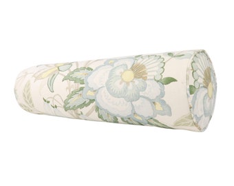 BOLSTER / Lee Jofa Davenport Print Sea Mist 2017164.153.0 /Designer Bolster cover /High end bolster cover // Decorative pillow