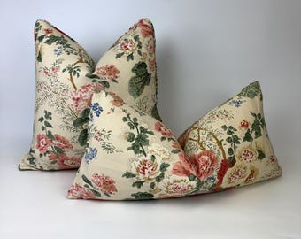 Lee Jofa Althea linen pillow cover in Pop 879020-LJ - DOUBLE SIDED// Designer pillow cover // High end pillow cover