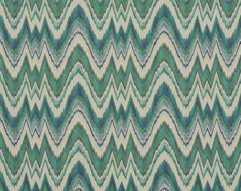 READY TO SHIP Schumacher Valkyrie Flame Stitch pillow cover in Emerald & Peacock 68942 - Double sided // Designer Pillow Cover