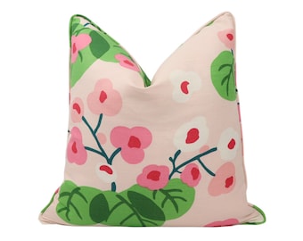 Ready to ship** 20x20 Schumacher Saku pillow cover in Pink 177480- ON BOTH SIDES // Designer pillow cover with knife edge