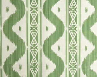 Ready to ship** Mrs Alice Ikat stripe pillow cover in Green - Double sided // Designer Pillow Cover // High end pillow cover