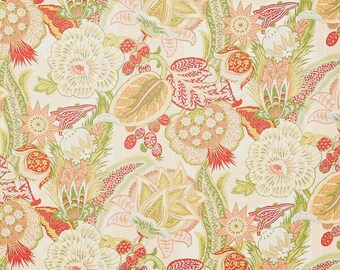 READY TO SHIP Schumacher Zanzibar Linen Print pillow cover in Melon 173521 - Double sided // Designer Pillow Cover // High end pillow cover