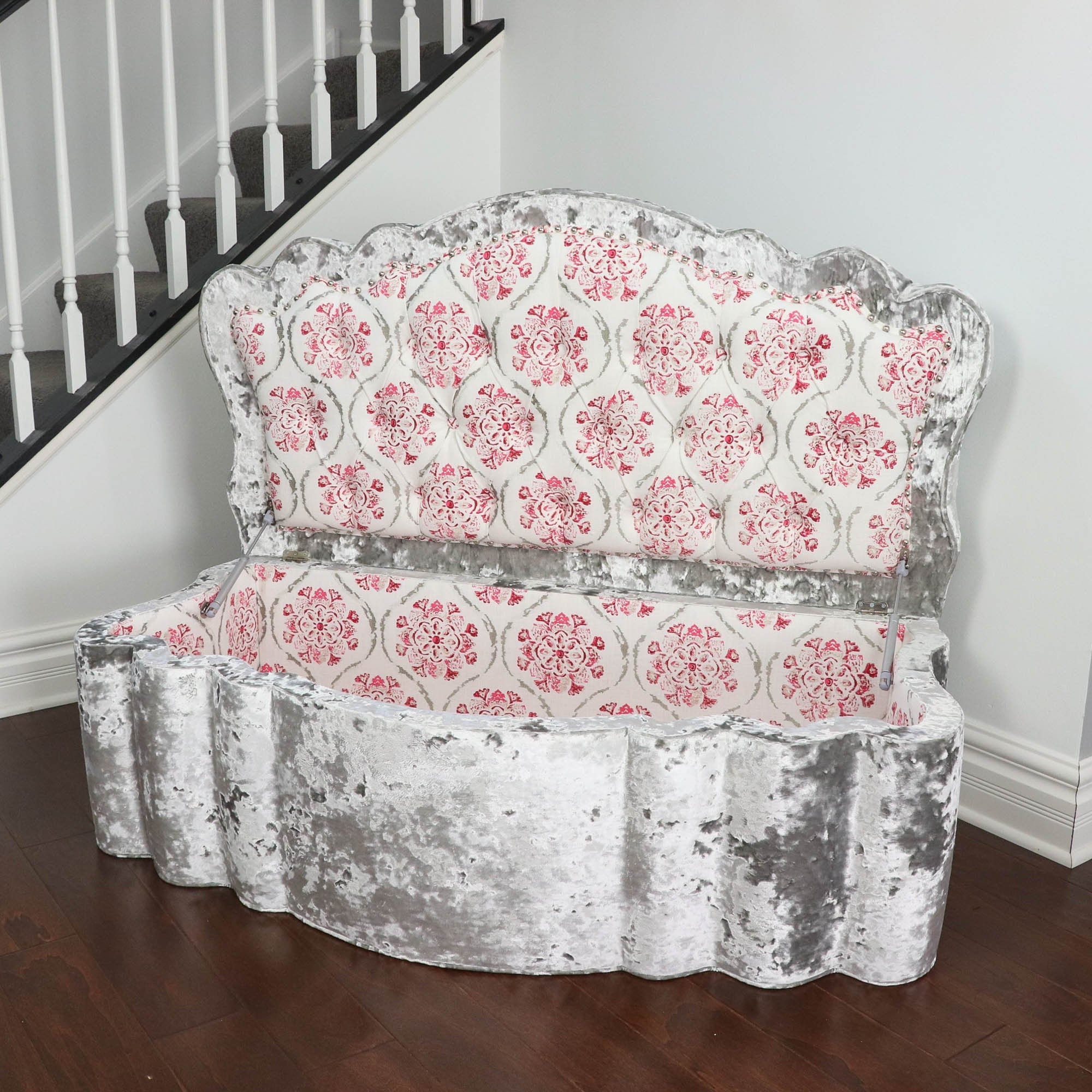 Diamante mefted almacenamiento otomano // Concha de perla en | Etsy