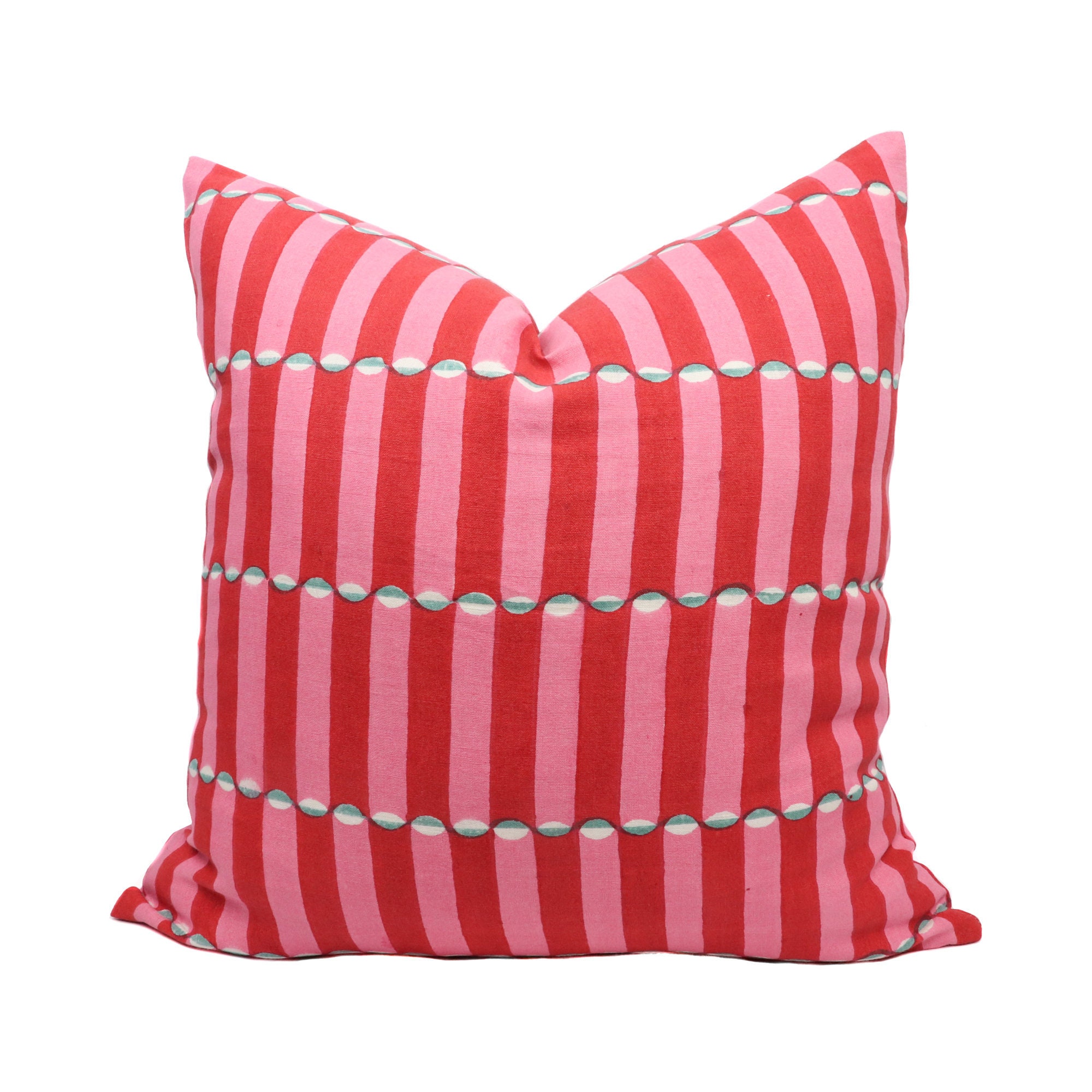 BACKORDER Molly Mahon Luna pillow cover in Pink & Red 179280 // Designer pillow // High end pillow // Decorative pillow // Hand block print