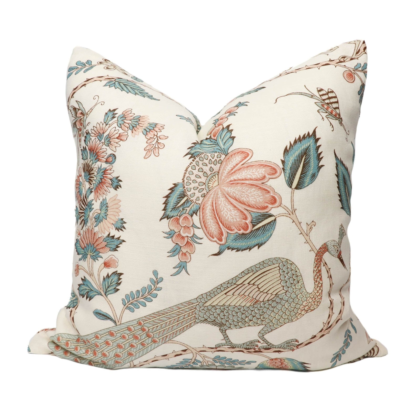 Schumacher Campagne Pillow Cover in Peacock & Rauge 175950 // Designer ...