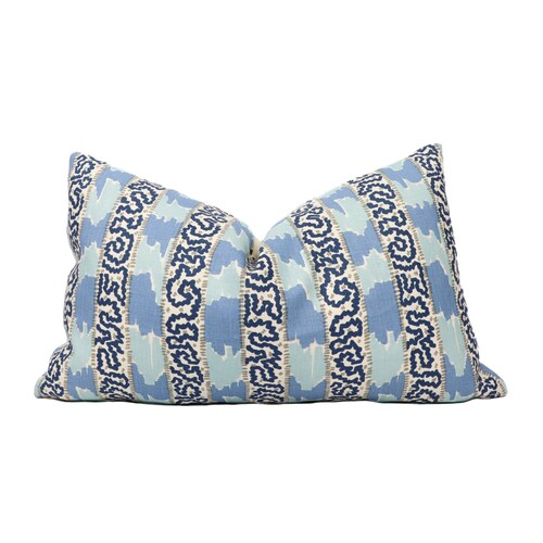 Coastal Pillow Cover // Decorative Pillow Cover // Blue Pillow Etsy