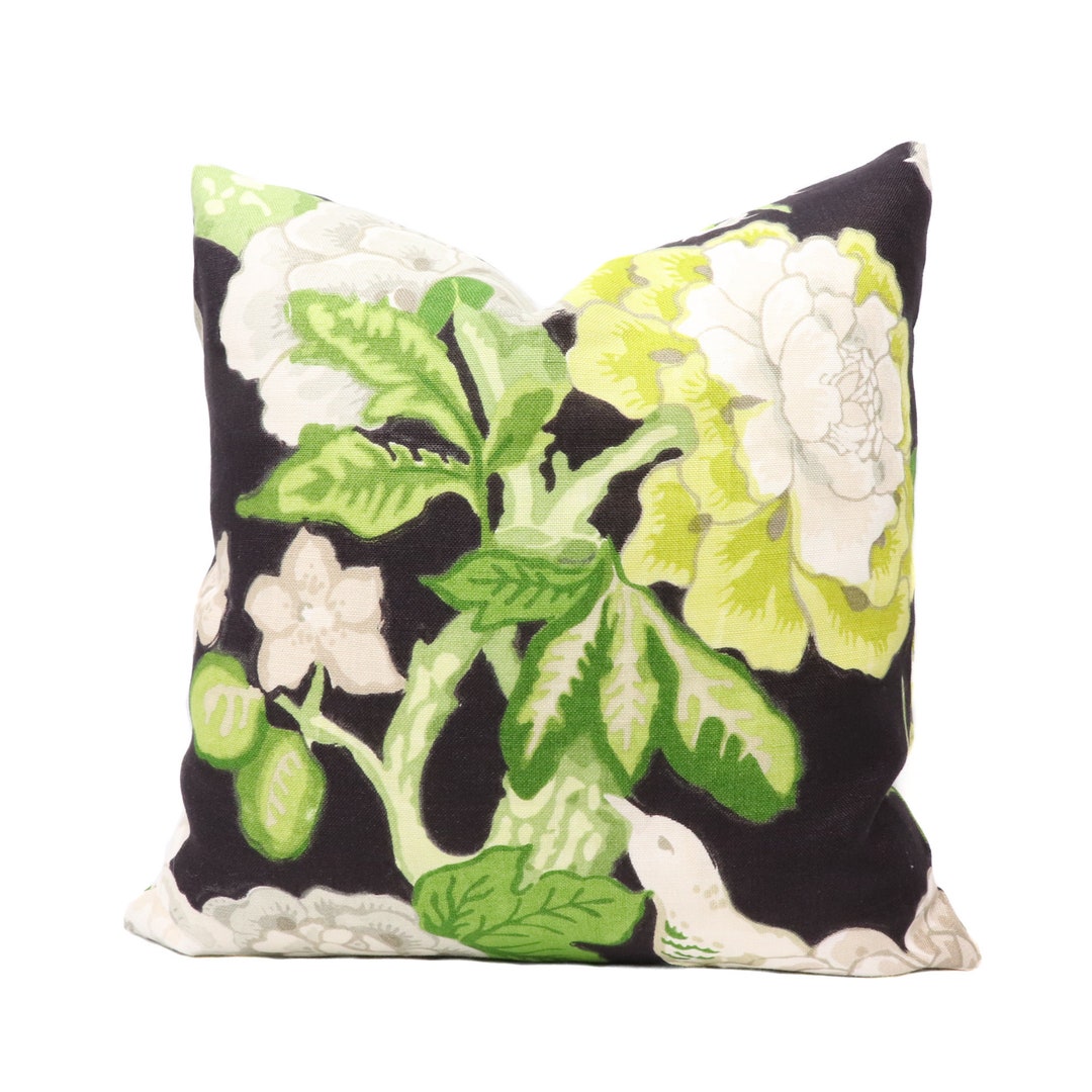Ready to Ship**... Schumacher Bermuda Blossoms Pillow Cover in Jet ...