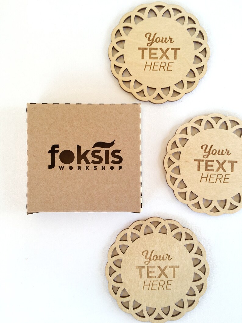 Personalized Wooden Coasters Company Logo coasters Etsy