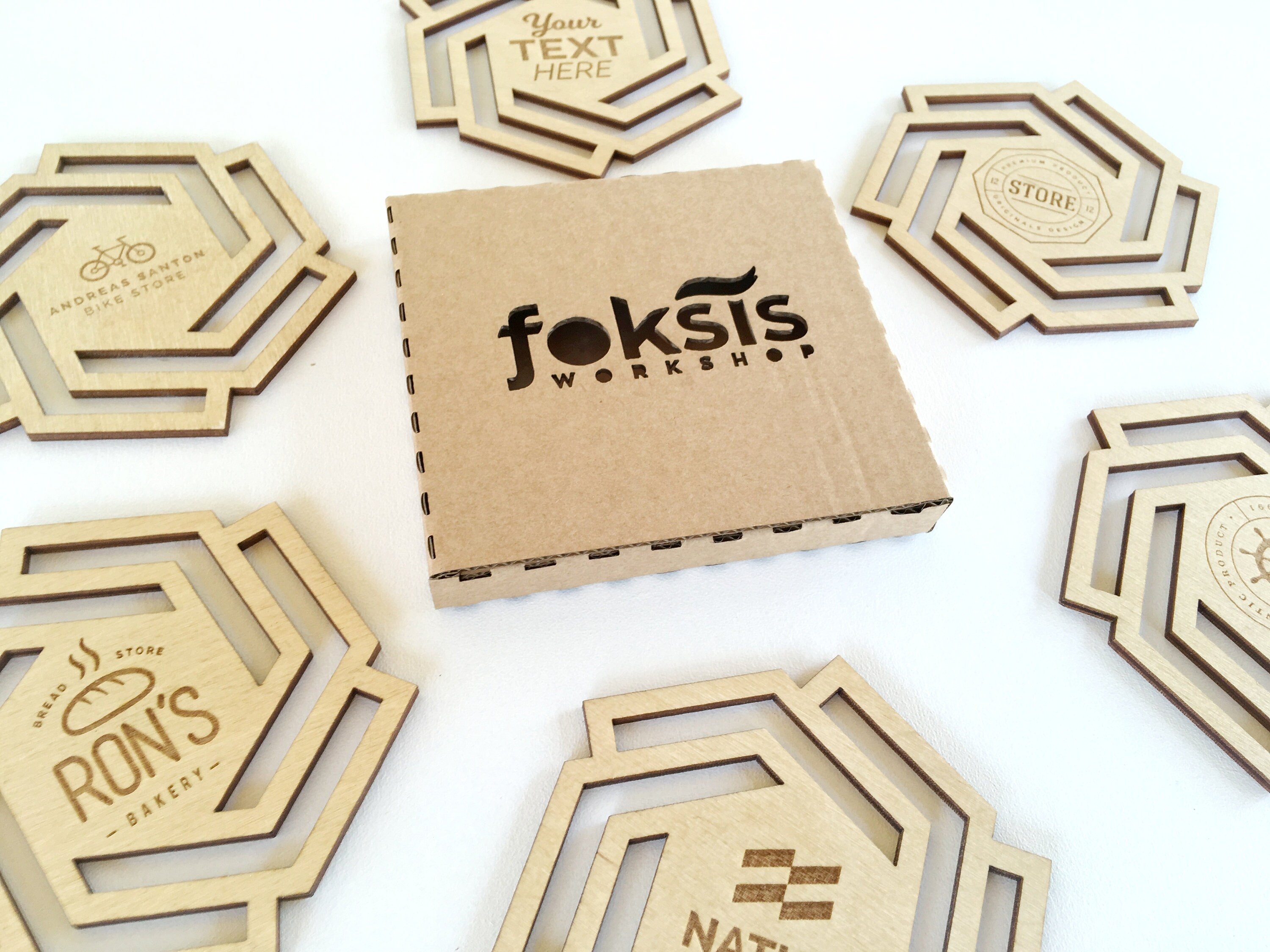 Engraved Personalized Wooden Coasters Company Logo Coasters Etsy