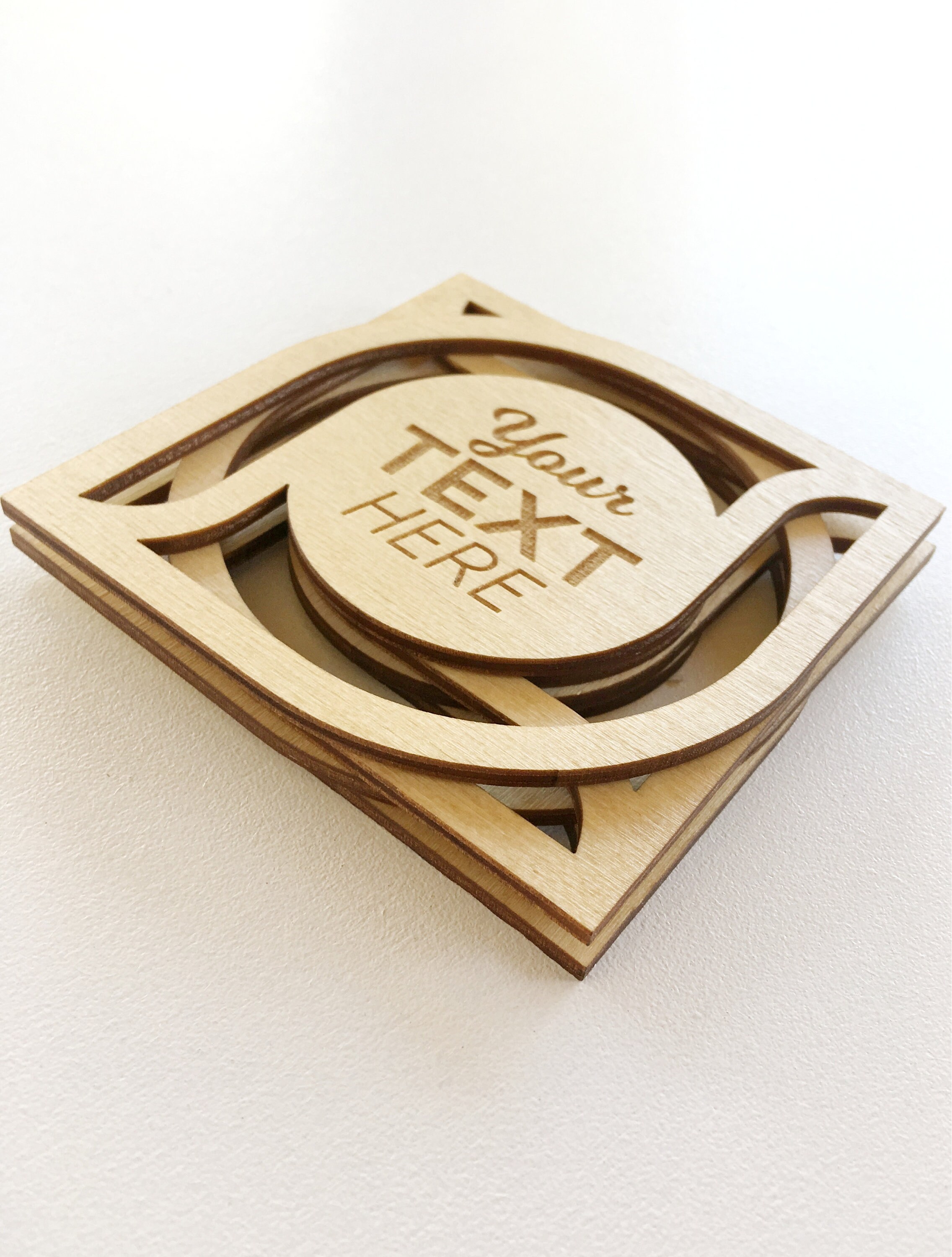 Personalized Wooden Coasters Engraved Coaster Company Logo Etsy