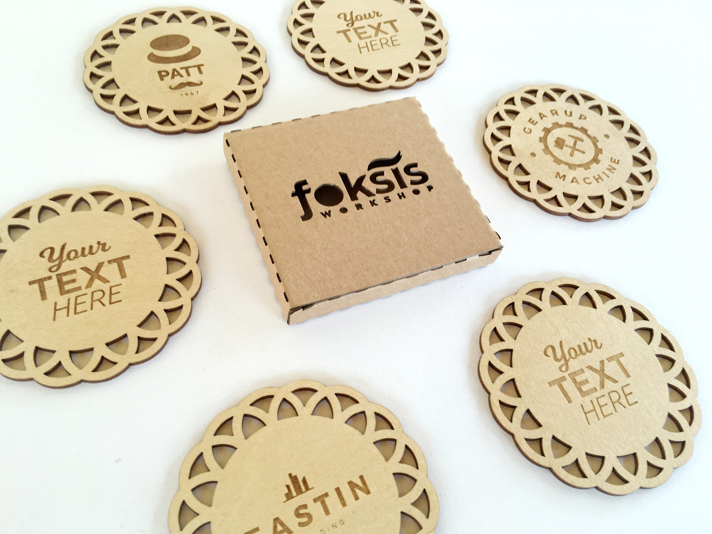 Personalized Wooden Coasters Company Logo Coasters Etsy