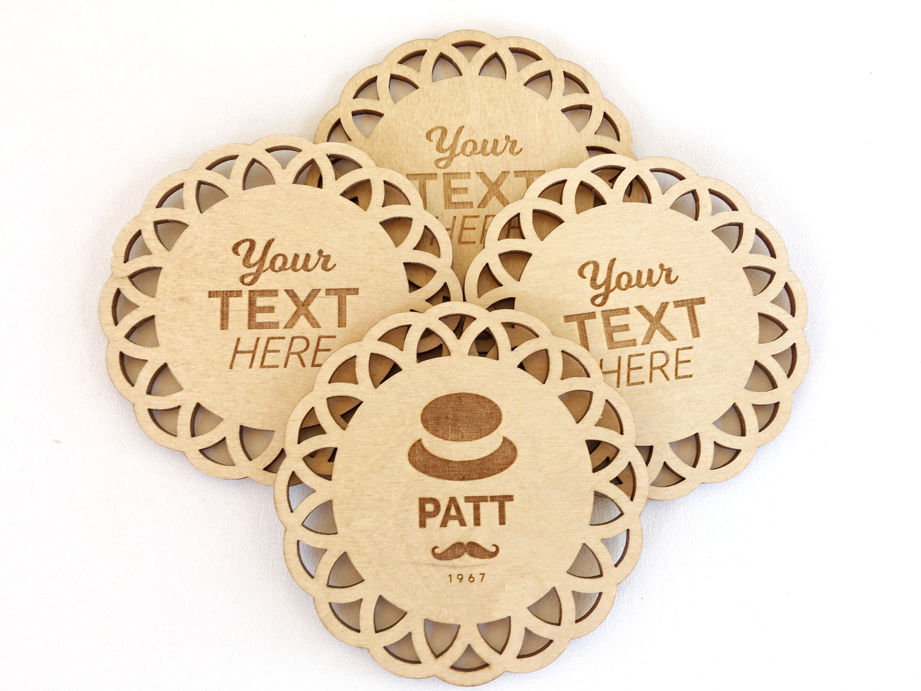 Personalized Wooden Coasters Company Logo Coasters Etsy