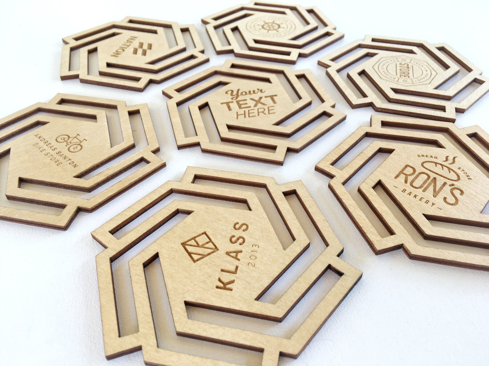 Engraved Personalized Wooden Coasters Company Logo Coasters Etsy