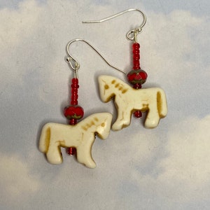 White Pony Earrings
