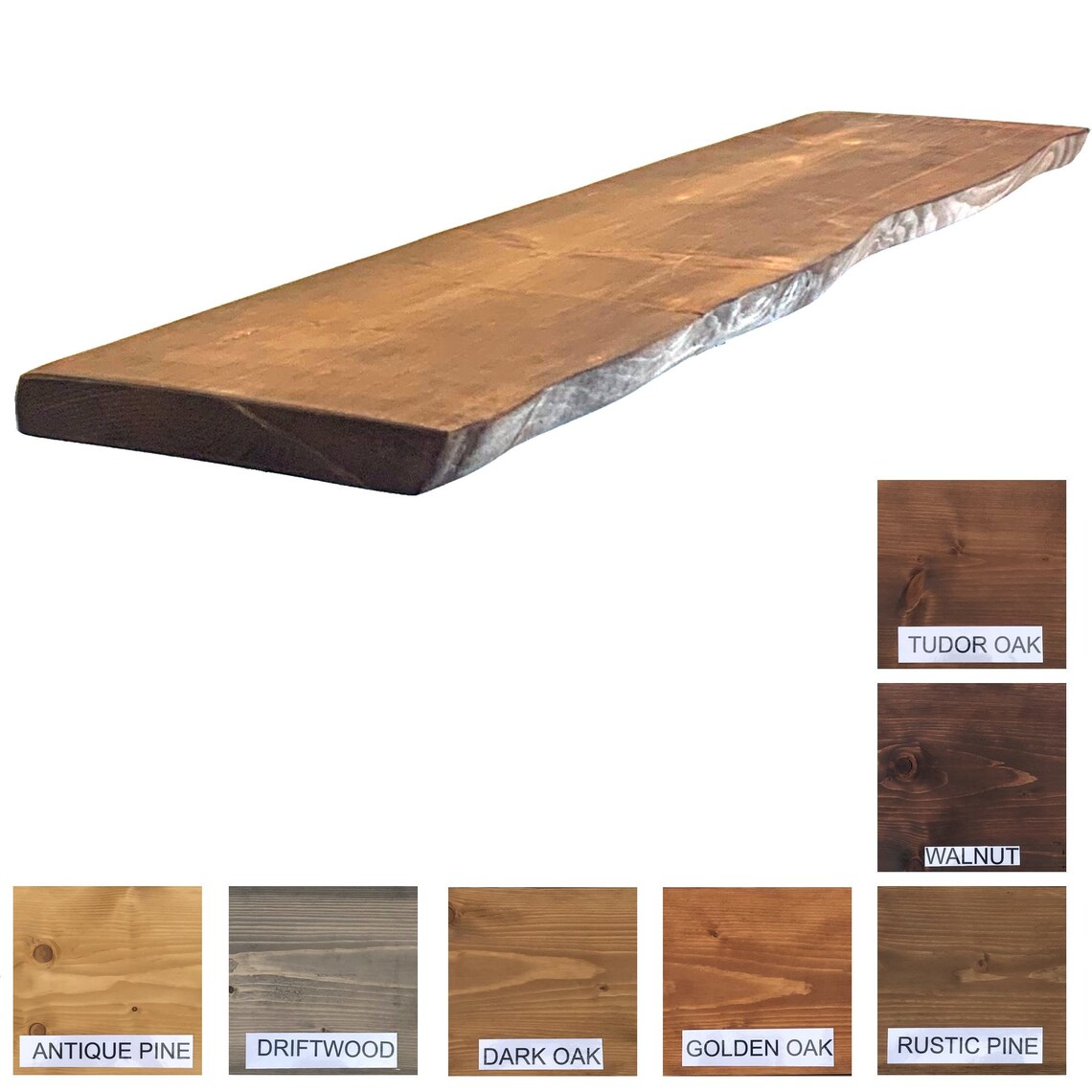 Live Edge Rustic Floating Shelf Solid 32mm Wood Industrial Etsy