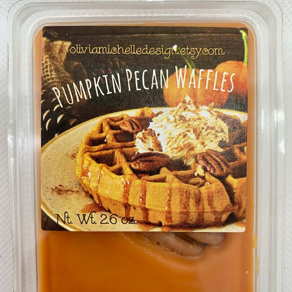 Bath and Body Works Wax Melt - highly scented Pumpkin Pecan Waffles scent - soy blend - handmade wax melts for warmer - strong wax tarts