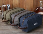 Personalized Toiletry Bag Monogrammed Groomsmen Gift Washed Canvas Dopp Kit Embroidery Shaving Kit Groomsman Gift Men 39 s Travel Case